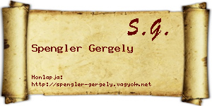 Spengler Gergely névjegykártya